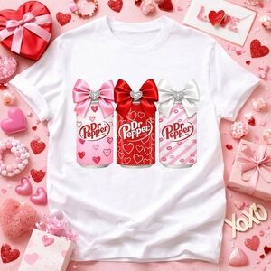 Soda White T-Shirt with Pink and Red Accents